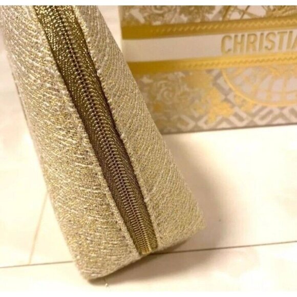 Dior 2024 Holiday Limited Edition Pouch Gold Logo Charms New Free Designer Sampl - Picture 3 of 7